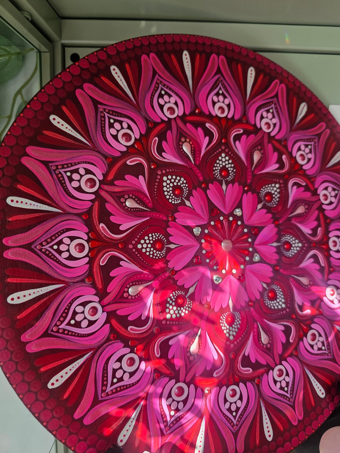 Mandala coeur 12 pouce sur socle