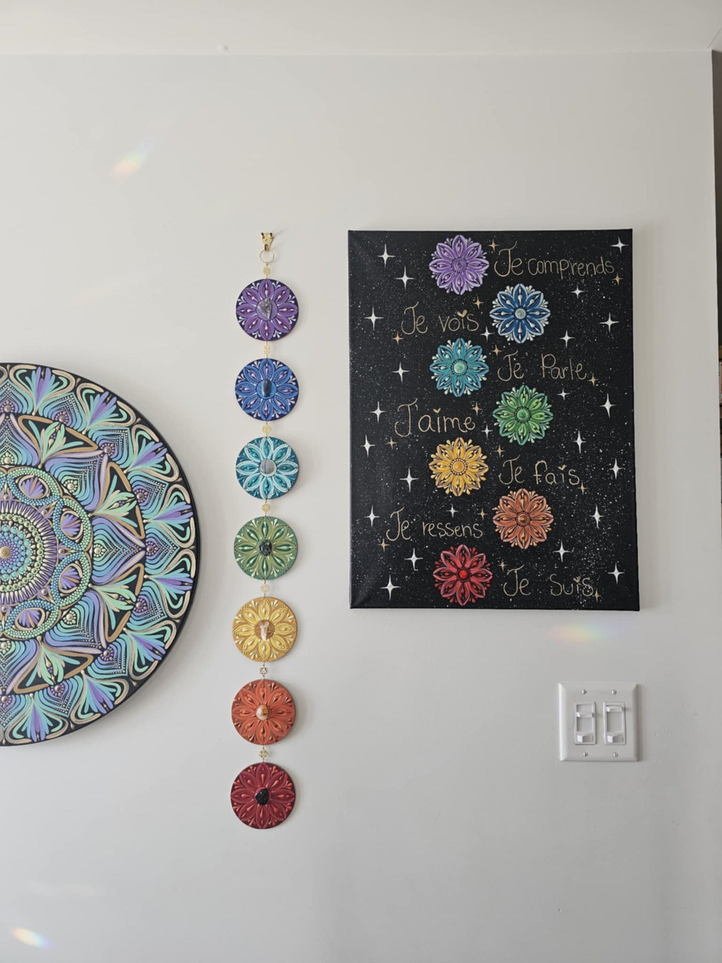 Bannière des 7 Chakra sur bois ✨