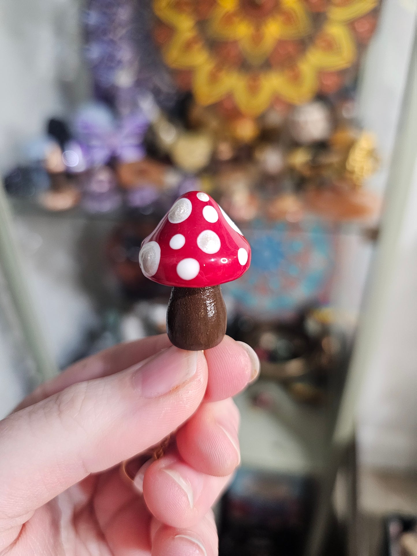 Porte-clé champignon sourire