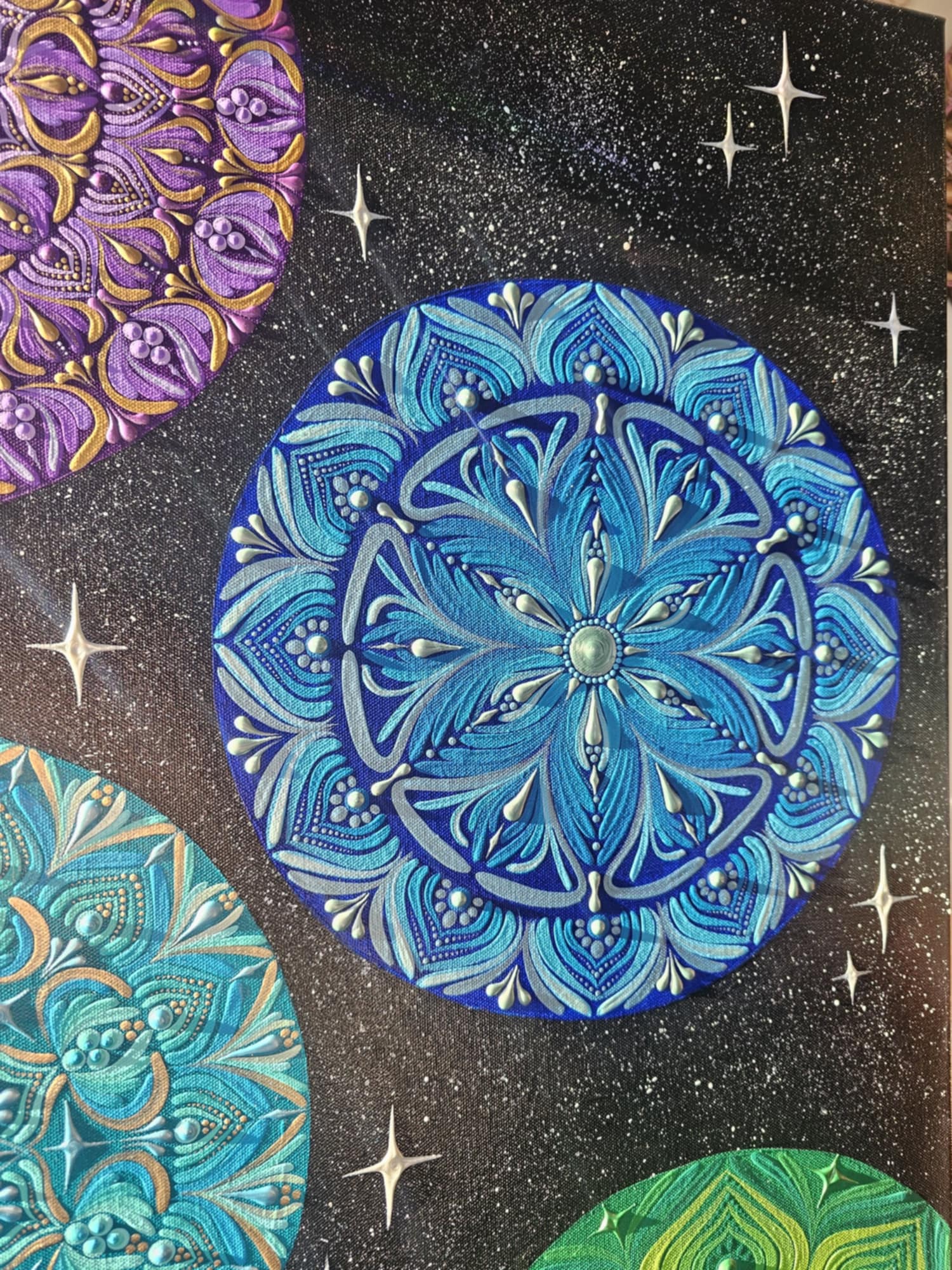 Cosmic Chakra Symphony. Display at the Holistic Harmony Center.