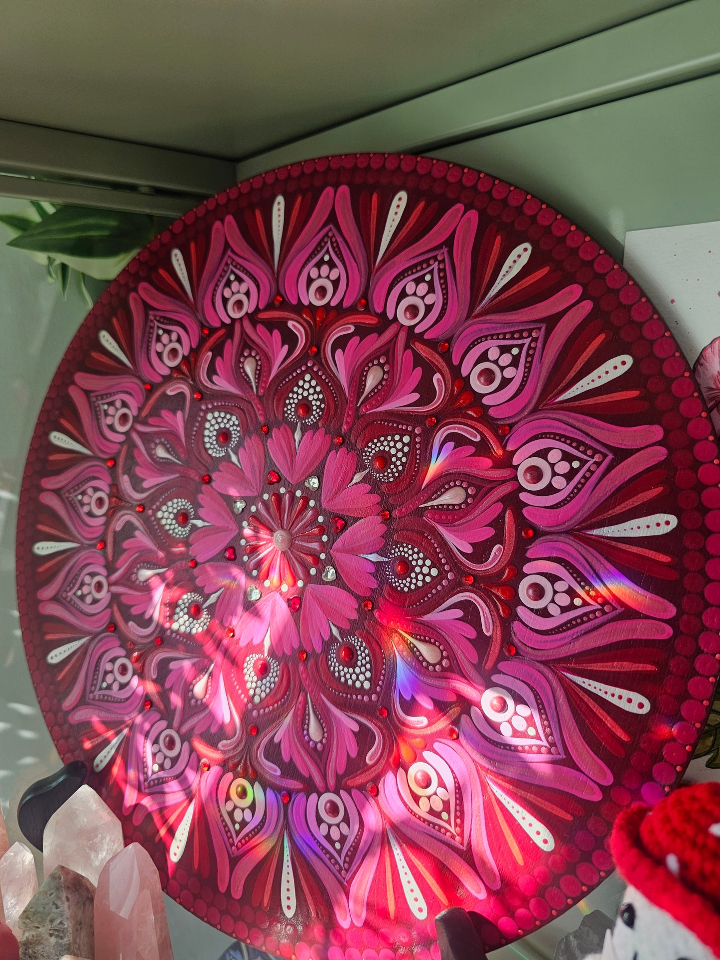 Mandala coeur 12 pouce sur socle