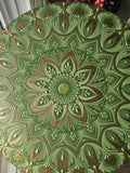Green mandala 14 inches. Holistic Harmony display in the center.