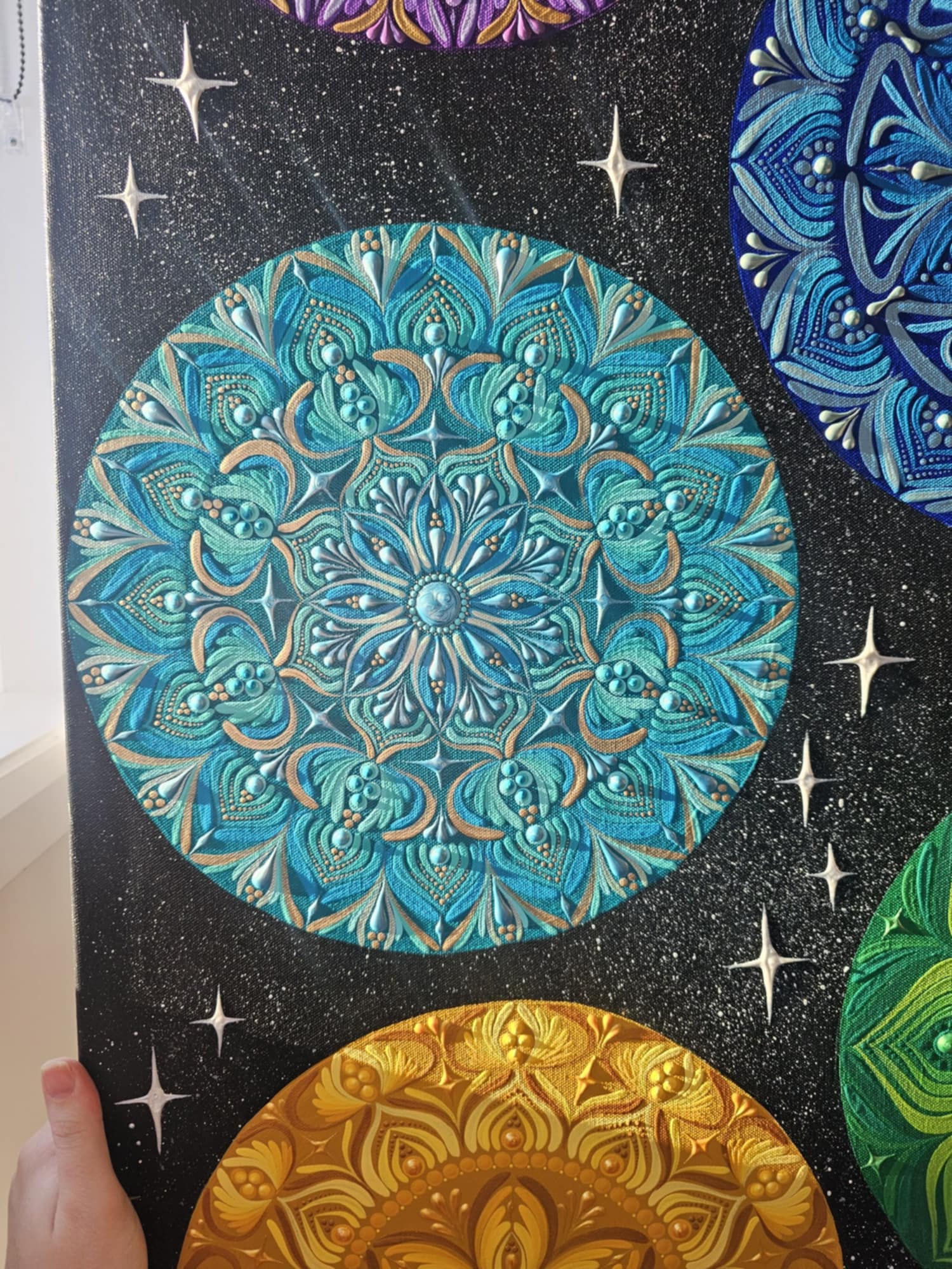 Cosmic Chakra Symphony. Display at the Holistic Harmony Center.