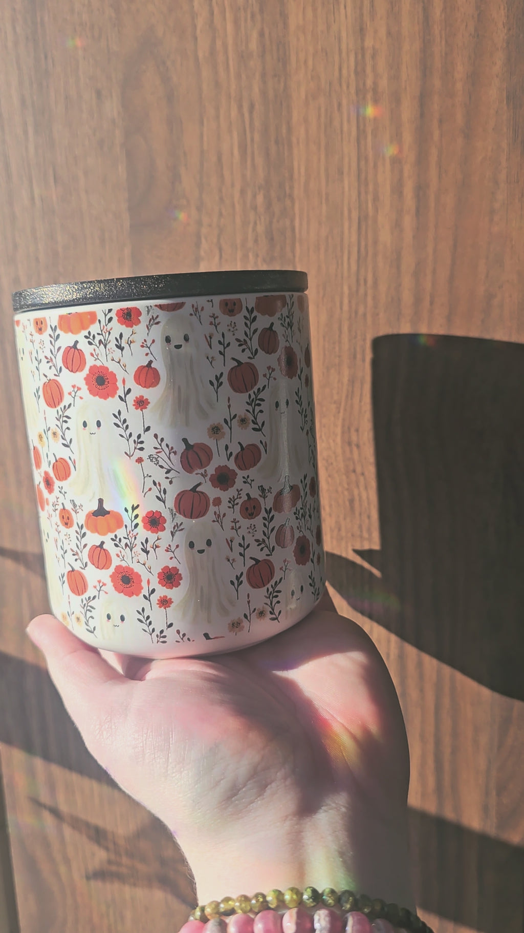 Ceramic bowl with wooden lid 👻🎃