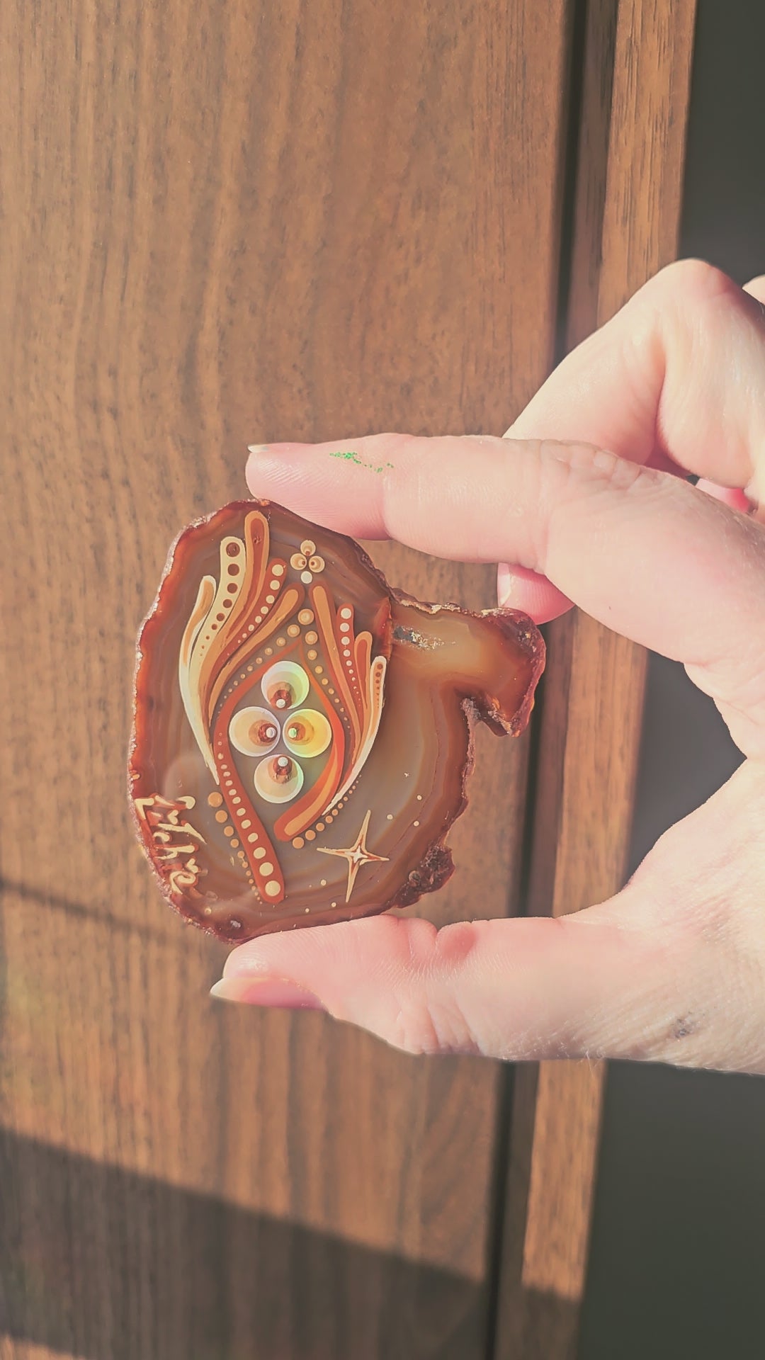 Painted Agate Slice 🖌️✨
