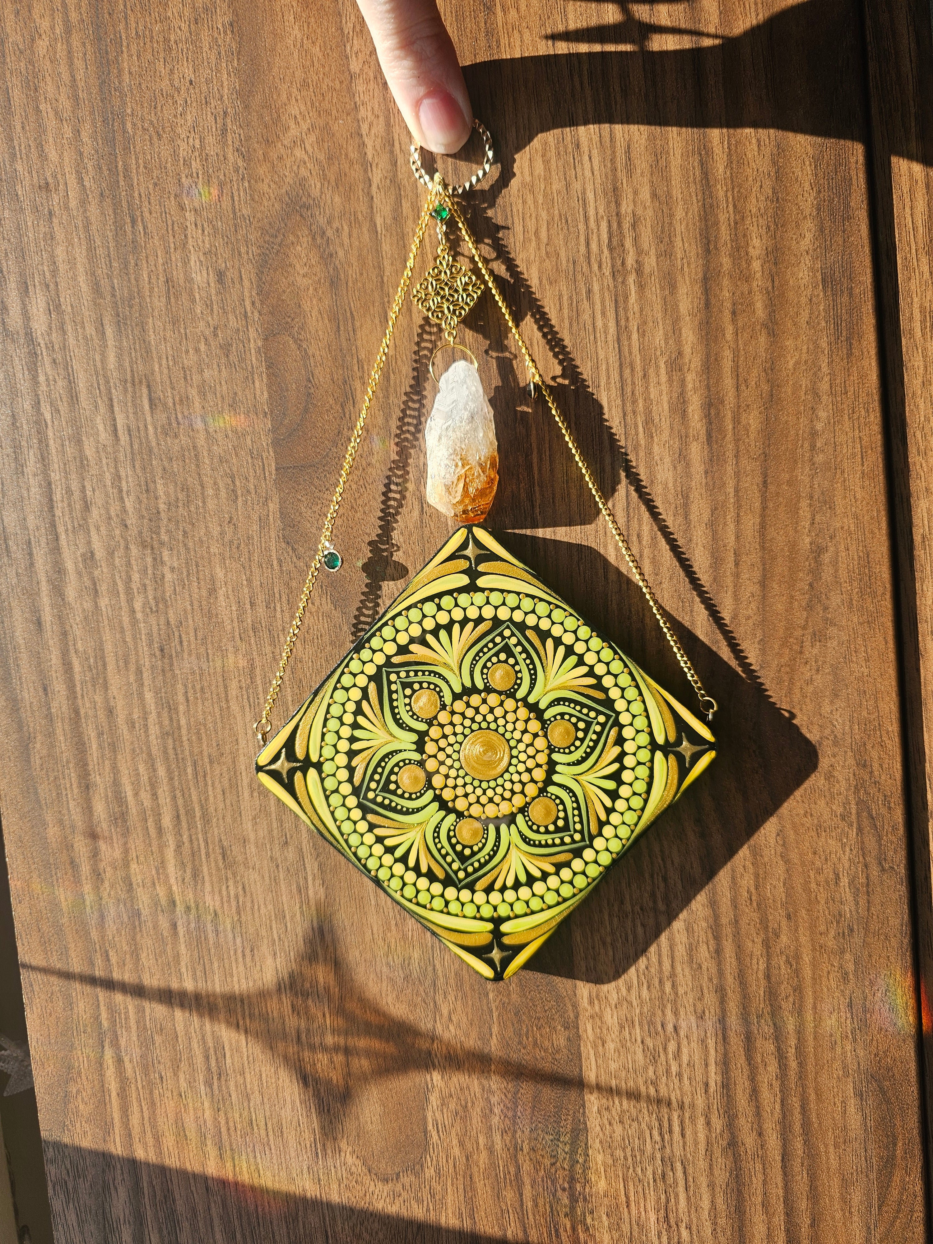 Coasters transformed into wall decorations.