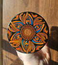Glass bowl with wooden lid