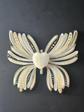 Aimant papillon avec coeur de quartz