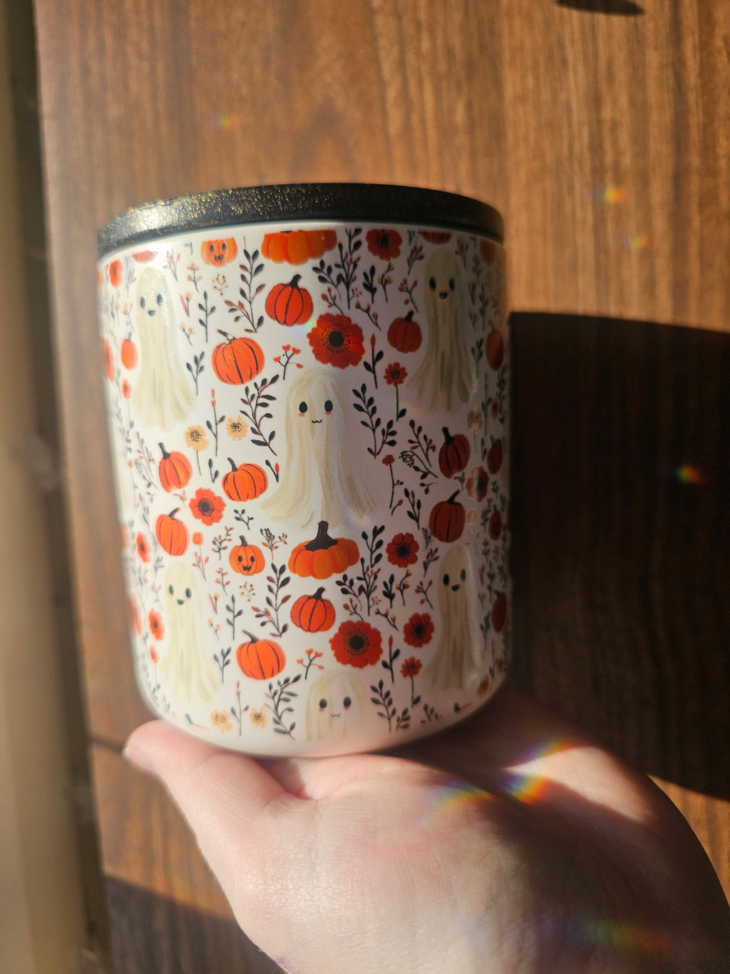 Ceramic bowl with wooden lid 👻🎃