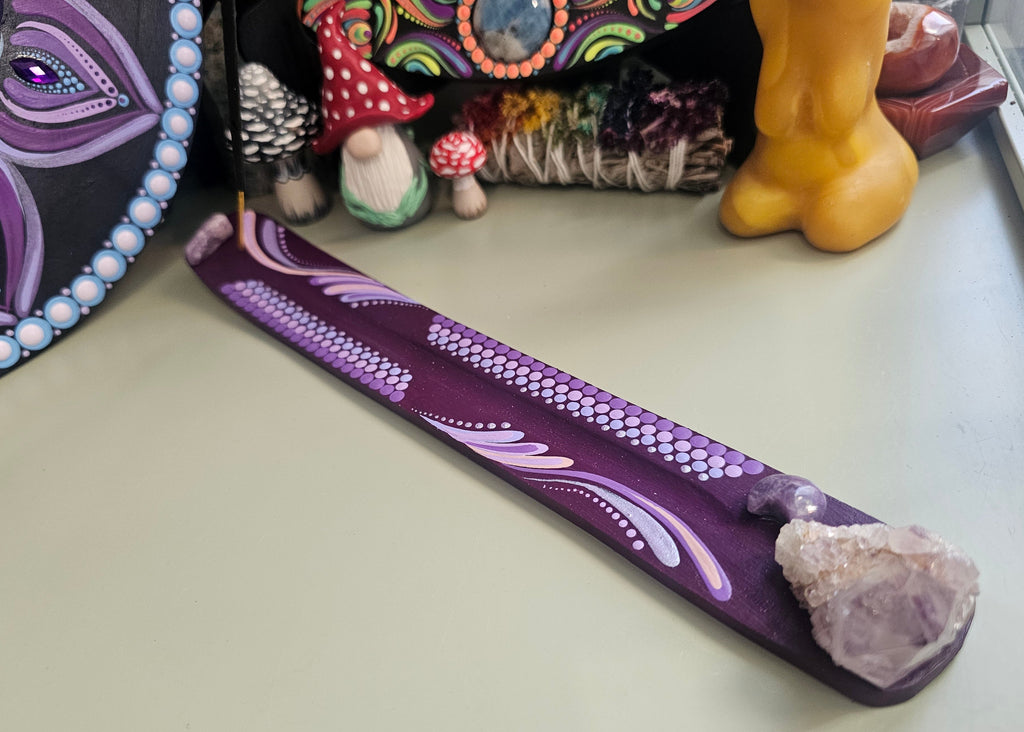 Incense burner with Amethyst 🌜💜✨