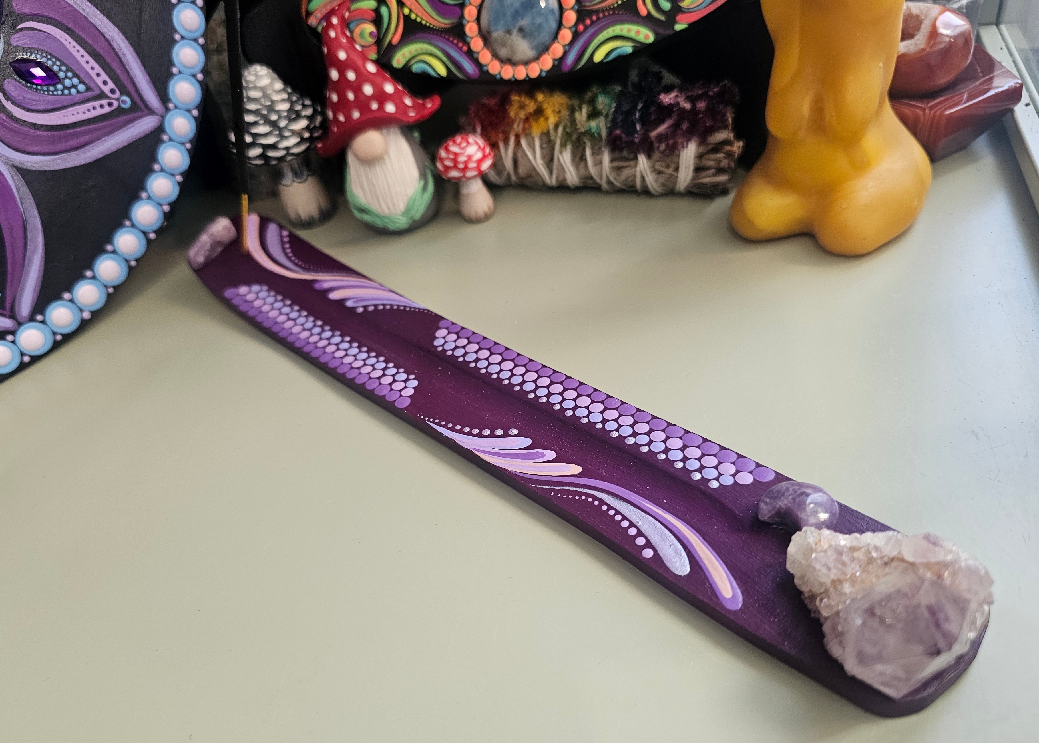 Incense burner with Amethyst 🌜💜✨